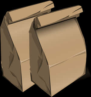 Brown Paper Bags Illustration PNG image with transparent background