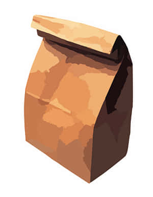 Brown Paper Lunch Bag Illustration PNG image with transparent background