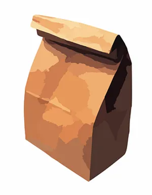 Brown Paper Lunch Bag Illustration PNG Image