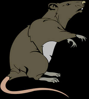 Brown Rat Illustration PNG image with transparent background