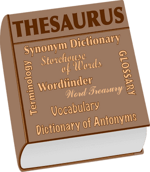 Brown Thesaurus Book Illustration PNG image with transparent background