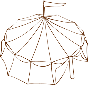 Brown Umbrella Outlineon Blue Background PNG image with transparent background