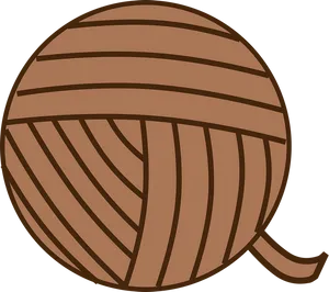 Brown Yarn Ball Illustration PNG Image
