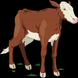 Brownand White Calf Illustration PNG image with transparent background