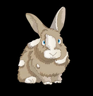 Brownand White Cartoon Rabbit PNG image with transparent background