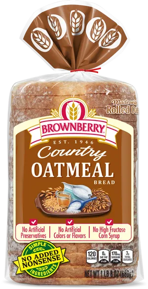 Brownberry Country Oatmeal Bread Product PNG Image