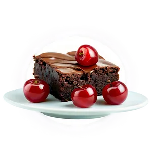 Brownie With Cherries Png Jtk PNG Image
