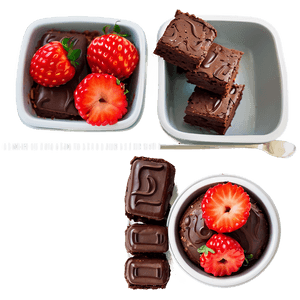 Brownie with Strawberries PNG bcg PNG image with transparent background