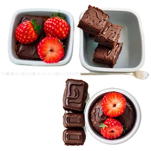 Brownie With Strawberries Png Bcg PNG Image