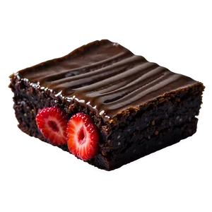 Brownie With Strawberries Png Wql PNG Image