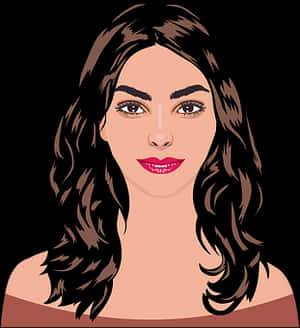 Brunette Woman Vector Portrait PNG image with transparent background