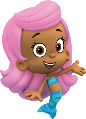 Bubble Guppies Character Pink Hair Mermaid.png PNG Image