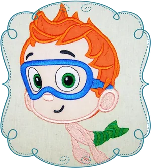 Bubble Guppies Embroidered Character PNG Image