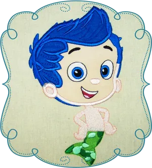 Bubble Guppies Embroidered Character PNG Image