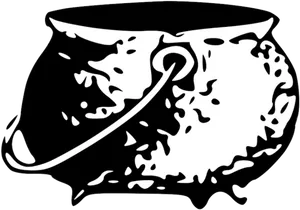 Bubbling Cauldron Silhouette PNG Image