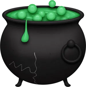 Bubbling Green Potion Cauldron.png PNG Image