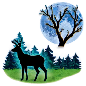 Buck And Moonlit Night Png 20 PNG Image