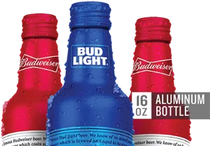 Bud Light Aluminum Bottles Advertisement PNG Image