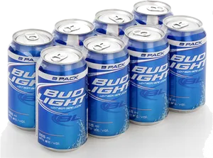 Bud Light Beer Cans Group PNG Image