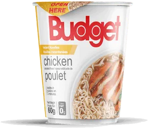 Budget Instant Noodles Chicken Flavor Packaging PNG Image