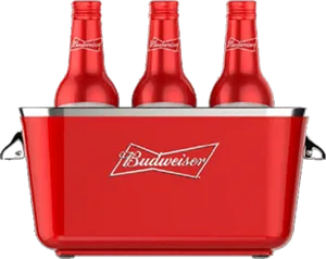 Budweiser Beer Bottlesin Ice Bucket PNG Image