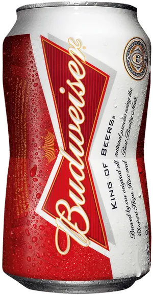 Budweiser Beer Canwith Condensation PNG Image