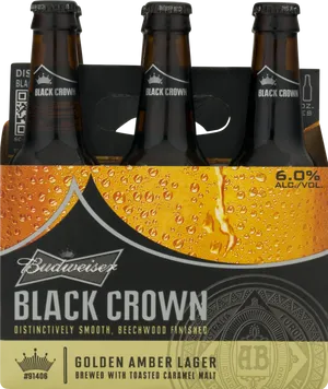 Budweiser Black Crown Beer Bottles PNG Image