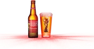 Budweiser Bottleand World Cup Glass PNG Image