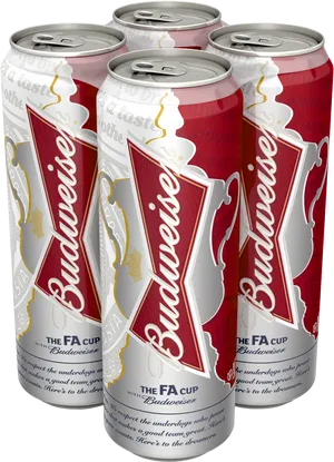 Budweiser F A Cup Commemorative Cans PNG Image