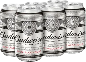 Budweiser Prohibition Brew Non Alcoholic Cans PNG Image