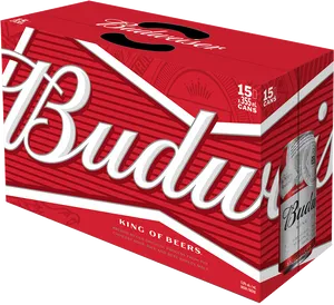 Budweiser15 Pack Beer Cans Packaging PNG Image