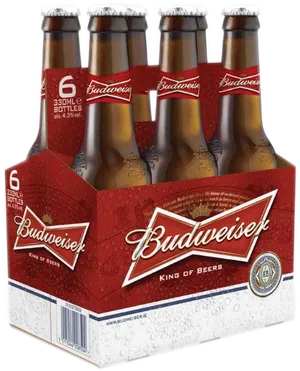 Budweiser6 Pack Bottles Branding PNG Image