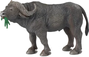 Buffalo Figurinewith Greenery PNG Image