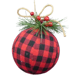 Buffalo Plaid Christmas Ornament PNG Image