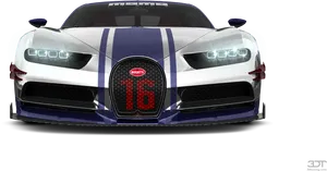 Bugatti Chiron Sport Front View PNG Image