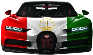 Bugatti Chiron Tajikistan Flag Design PNG Image