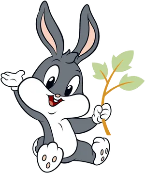 Bugs Bunny Holding Carrot PNG Image