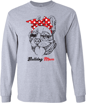 Bulldog Mom Graphic Sweatshirt PNG image with transparent background