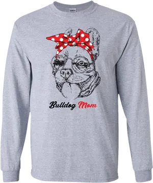 Bulldog Mom Graphic Sweatshirt PNG Image