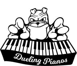 Bulldog Pianist Cartoon PNG image with transparent background
