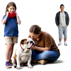 Bulldogs And Their Human Families Png Wie93 PNG Image