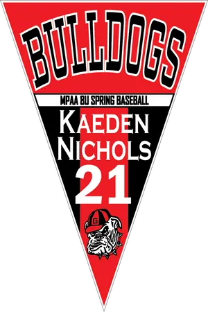 Bulldogs Baseball Pennant Design PNG Image