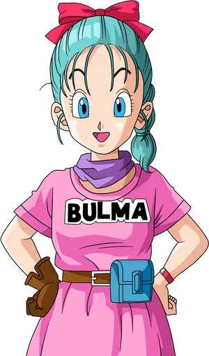 Bulma Character Portrait Dragon Ball PNG Image