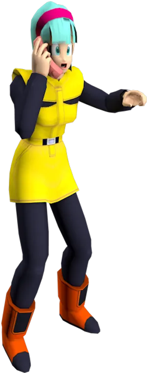 Bulma Communicating3 D Render PNG Image