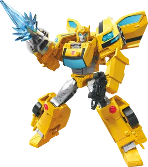 Bumblebee Transformerwith Energon Sword PNG Image