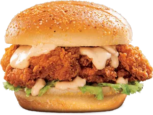 Burger King Crispy Chicken Sandwich PNG Image