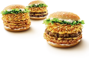 Burger King Crispy Chickenand Beef Burgers PNG Image