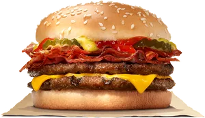 Burger King Double Bacon Cheeseburger PNG Image