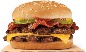 Burger King Double Cheeseburgerwith Bacon PNG Image