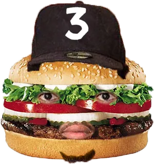 Burger King Human Face Hat PNG Image